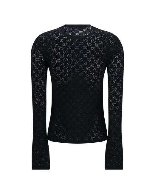 Gucci Black Gg Devoré Top