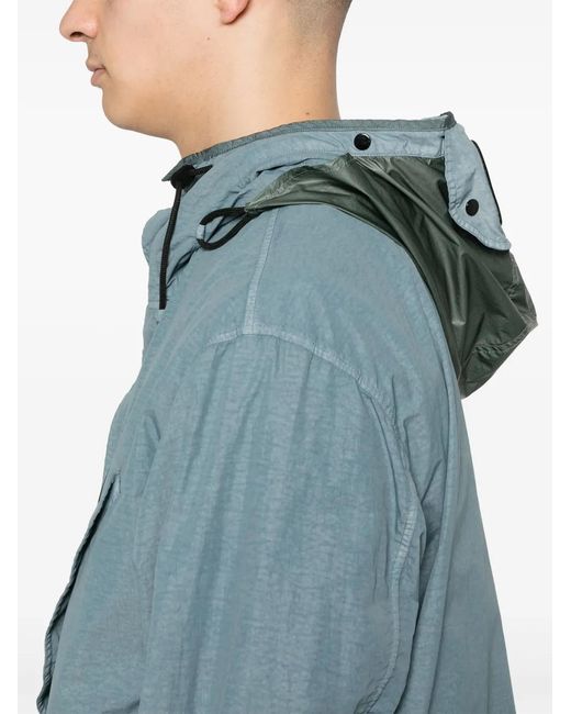 C P Company Blue Goggles-Detail Jacket for men