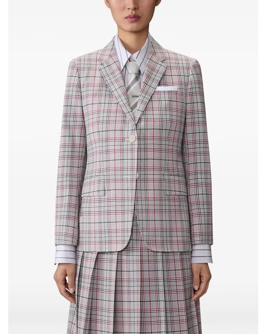 Thom Browne Gray Plaid-Pattern Blazer