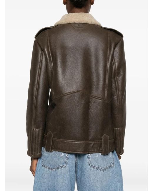 Salvatore Santoro Brown Leather Zip-Up Jacket