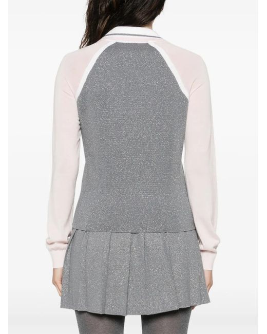Casablanca Multicolor Merino Lurex Long-Sleeve Tennis Polo