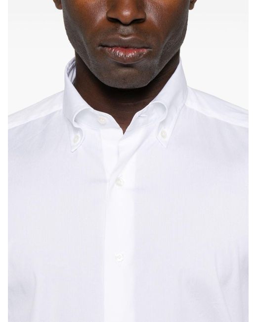Fay White Plain Cotton Shirt for men