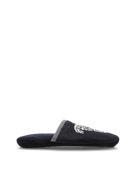 Versace White Chaussons En Éponge À Motif En Jacquard