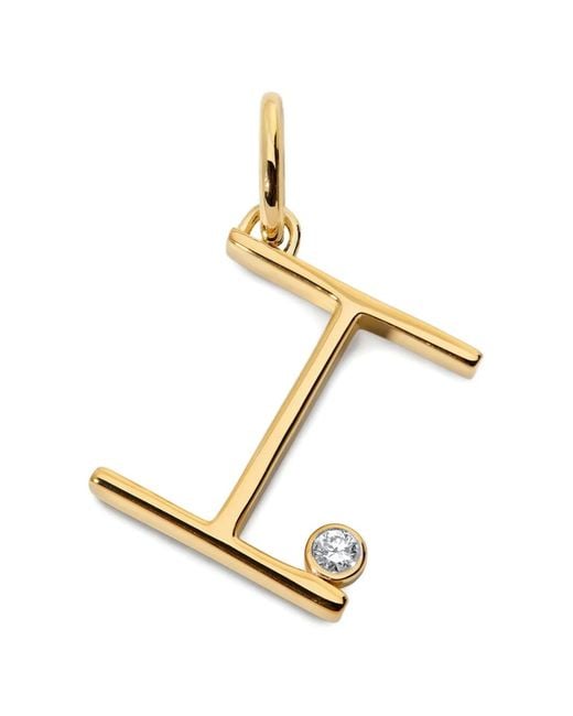 Monica Vinader Metallic Solitaire Diamond Initial Pendant