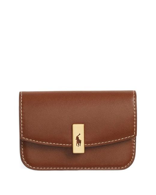Polo Ralph Lauren Brown Logo-Plaque Leather Wallet
