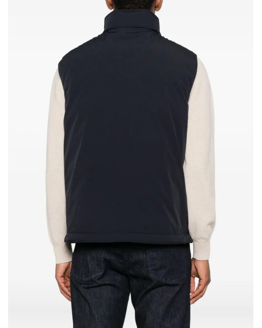 Brunello Cucinelli Black Zip-Fastening Sleeveless Vest for men