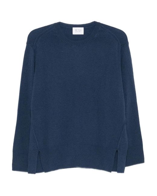 Be You Kasjmier Trui Met Split in het Blue