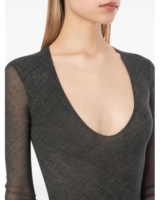 Body con cuello en U Philosophy Di Lorenzo Serafini de color Black