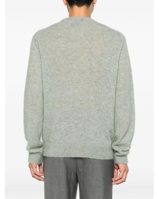 Amaranto Green Brushed-Knit Sweater for men