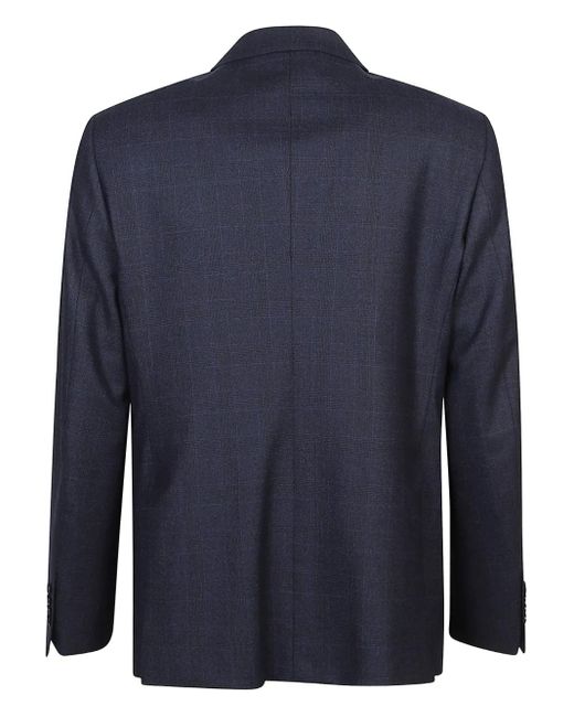 Tagliatore Blue Check-Pattern Wool Suit for men