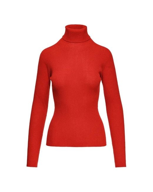 Essentiel Antwerp Red Kelmuse1 Ribbed-Knit Turtleneck Sweater