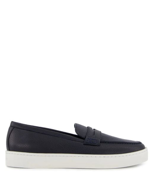 Manolo Blahnik Gray Ellis Leather Loafers for men