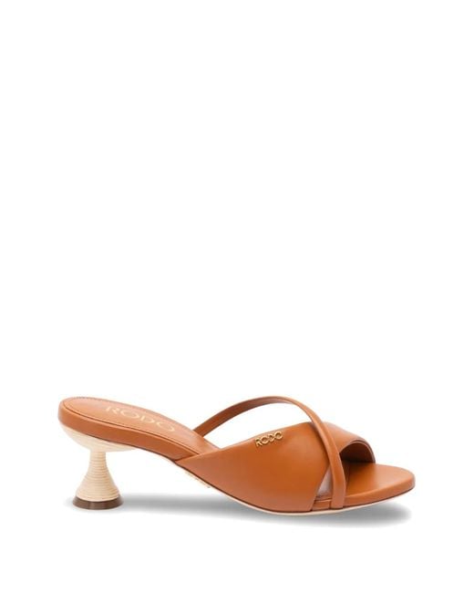 Rodo Brown Twisted Strap Sandals