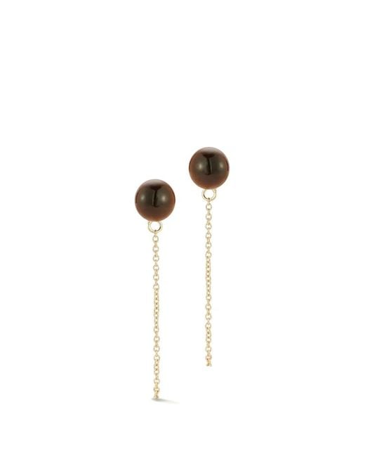 Mateo Brown Tiger-Eye Chain Drop Earrings