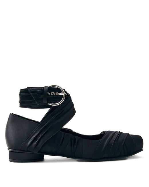 Alohas Blue Valant Ruched Ballet Flats