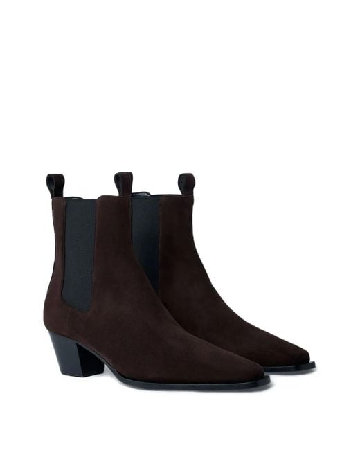 Totême  Black 80Mm Suede Boots With Pointed Toe