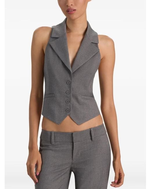 Alice + Olivia Gray Erica Notched-Lapels Top