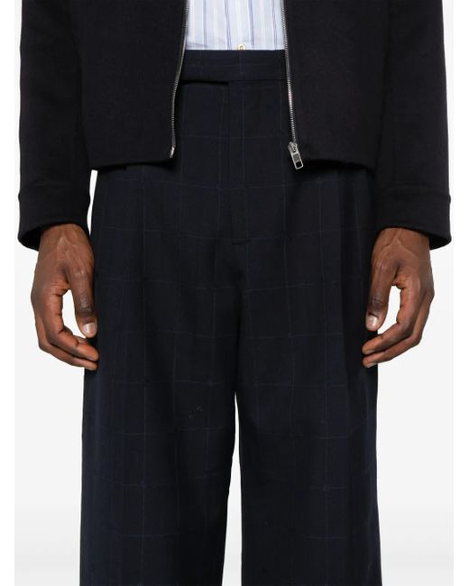 Gucci Blue High-Waist Tailored Wool Trousers for men