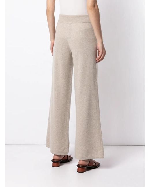 Lisa Yang Natural Drawstring Wide-Leg Cashmere Trousers
