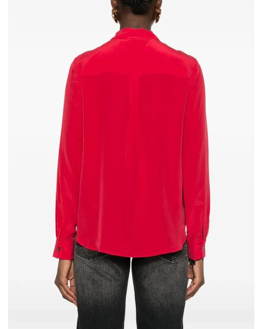 Pinko Red Chemise Crackers En Soie