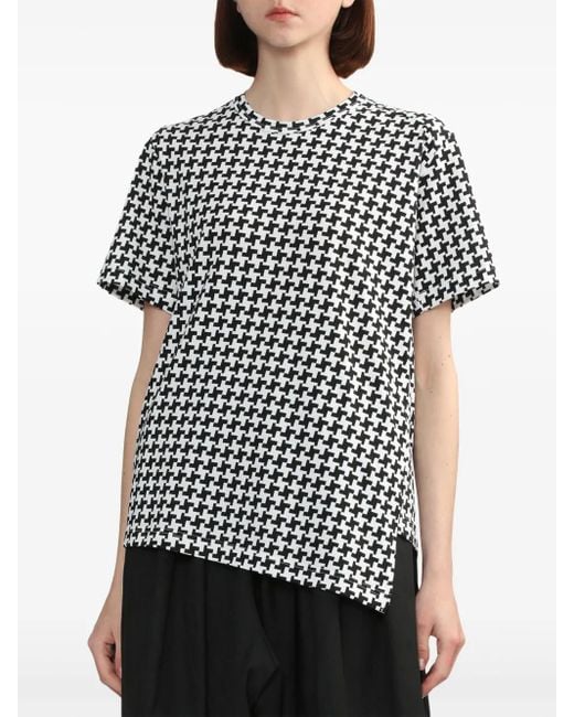 Comme des Garçons Black Asymmetric Houndstooth T-Shirt