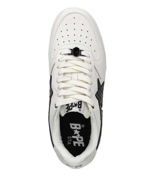 A Bathing Ape White Star-Crocodile Sneakers for men