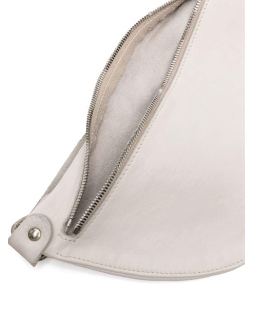 Guidi White Small Leather Belt Bag