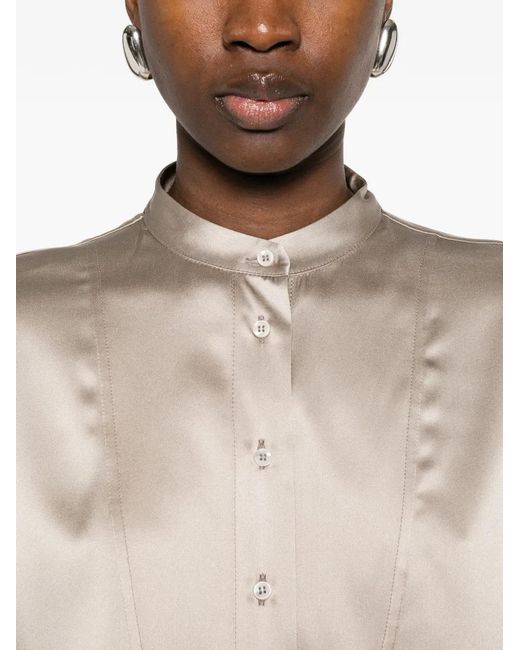 Brunello Cucinelli Natural Band-Collar Shirt