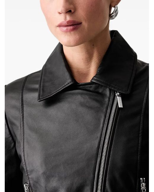 ARMANI EXCHANGE Black Zip-Fastening Leather Jacket