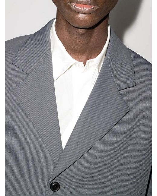 Off-White c/o Virgil Abloh Gray Crease Single-Breasted Blazer for men