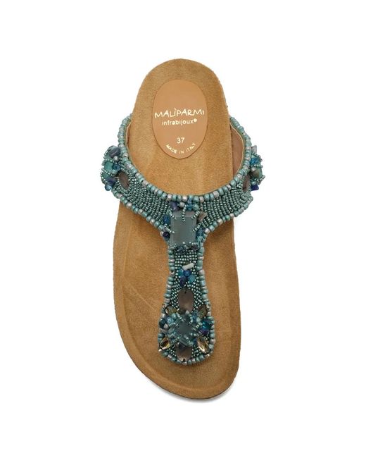 Maliparmi Green Beaded Sandals