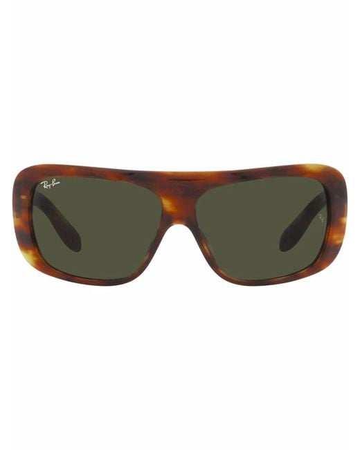 Ray-Ban Brown Tortoiseshell-Effect Geometric-Frame Sunglasses