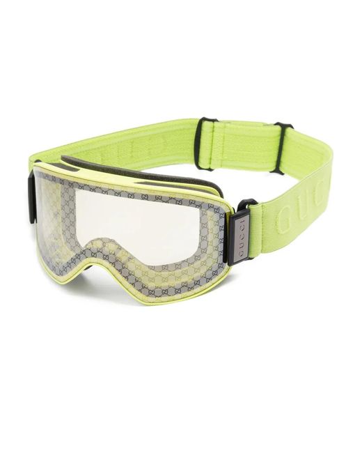 Gucci Green Gg Supreme-Pattern Goggles