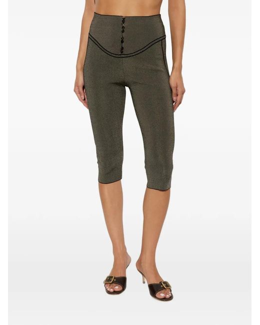 Jacquemus Green Serra Button-Front Leggings
