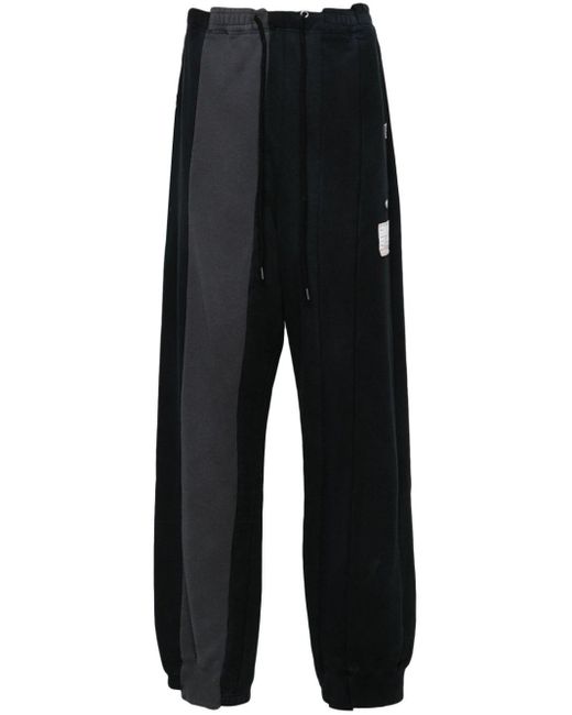 Maison Mihara Yasuhiro Black Vertical Switching Mid-rise Track Trousers for men