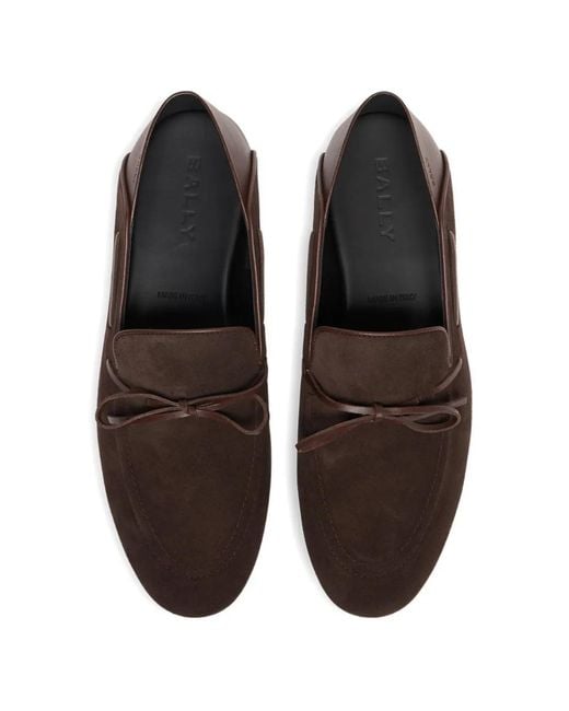 Bally Brown Eclat Suede Boat Shoes for men