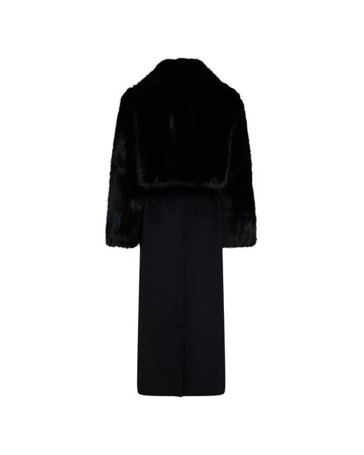 Karl Lagerfeld Black Belted Faux-Fur Coat