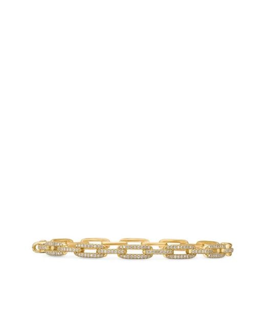 David Yurman Metallic 18Kt Stax Chain Link Diamond Bracelet (4Mm)