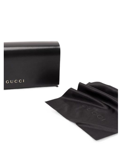 Gucci Brown Tortoiseshell-Effect Pilot-Frame Sunglasses