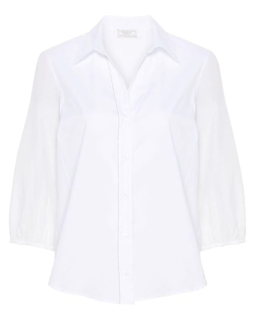 Peserico White Monili Chain-detail Shirt