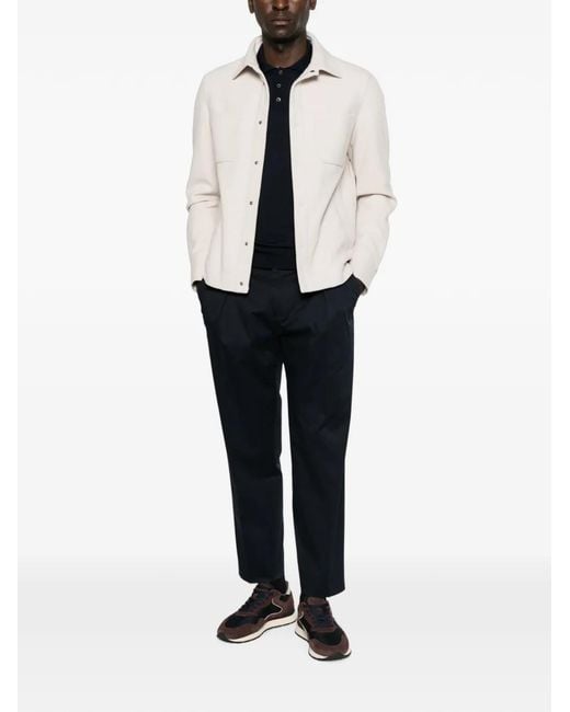 Herno White Chest-Pockets Press-Stud Jacket for men