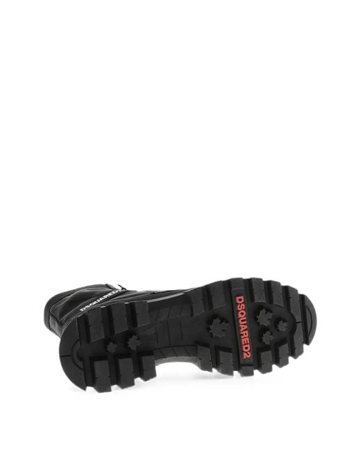 DSquared² Black Lace-Up Logo Boots for men