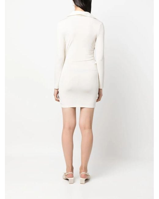 Jacquemus White La Robe Bahia Jersey Minidress