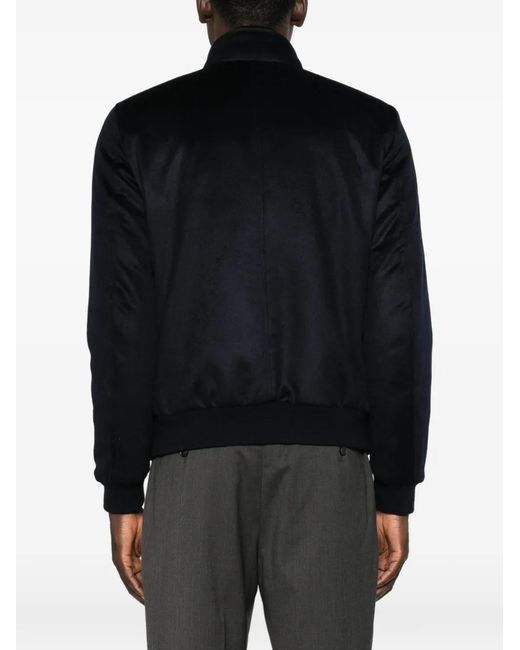 Moorer Black Button-Fastening Bomber Jacket for men