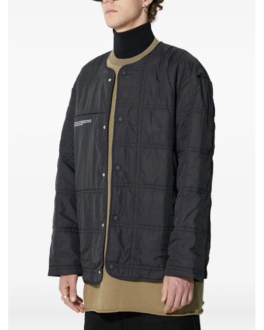 PANGAIA Gray Quilted Buttoned Jacket for men