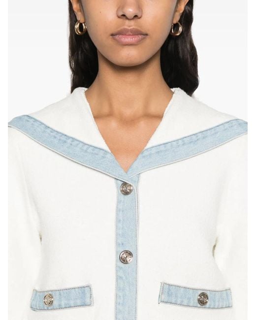 Maje White Cardigan aus Bouclé
