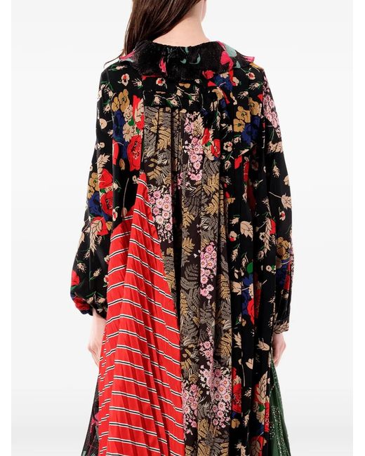 Balenciaga Black Floral-Print Ruffled Dress