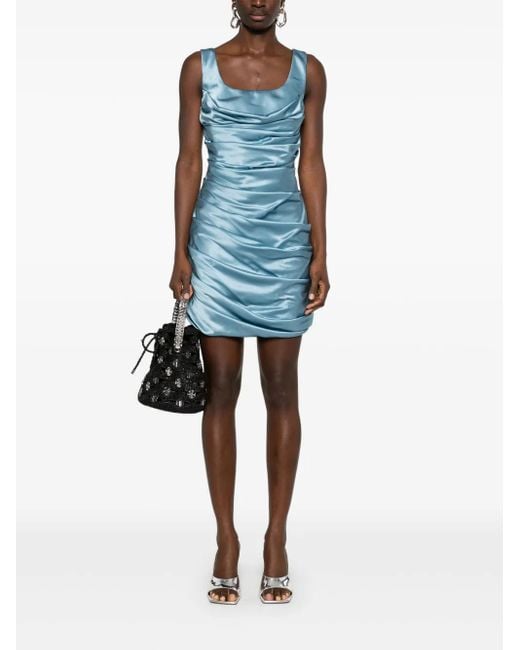 GIUSEPPE DI MORABITO Blue Cowl-effect Minidress