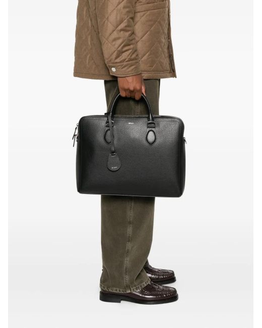 Bally Black Capitol Leather Top-Handle Briefcase for men