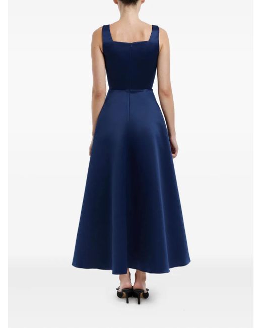 POST MERIDIEM Blue Decorated-Bodice Midi Dress